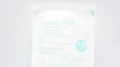 Braun V1921 Secondary IV Transfer Set 15 Drops/mL 40inch Priming Volume 8.8mL(x)